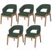 Kit 05 Cadeiras de Jantar e Estar Living Estofada Lince L02 Linho Verde Musgo - Lyam Decor