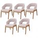 Kit 05 Cadeiras de Jantar e Estar Living Estofada Lince L02 Suede Rosê - Lyam Decor