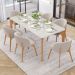 Kit 05 Cadeiras de Jantar e Estar Living Estofada Mia L02 Bouclê Bege - Lyam Decor
