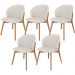 Kit 05 Cadeiras de Jantar e Estar Living Estofada Mia L02 Linho Cru - Lyam Decor