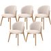 Kit 05 Cadeiras de Jantar e Estar Living Estofada Mia L02 Suede Bege - Lyam Decor