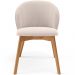 Kit 05 Cadeiras de Jantar e Estar Living Estofada Mia L02 Suede Bege - Lyam Decor
