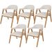 Kit 05 Cadeiras de Jantar e Estar Living Estofada Nadja L02 Linho Cru - Lyam Decor