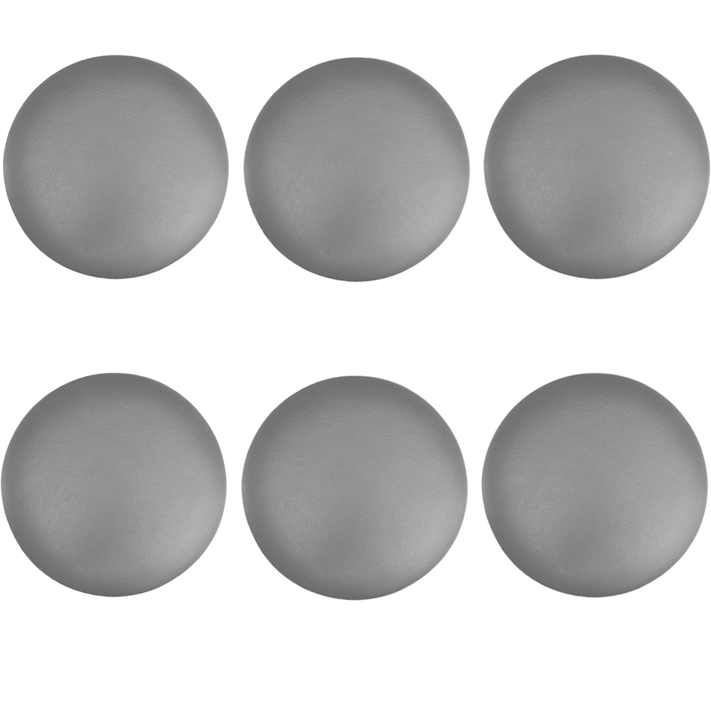 Kit 06 Assentos Redondo Banqueta Cadeira Estofados Poltronas H02 Corino Cinza 30 cm - Lyam Decor
