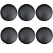 Kit 06 Assentos Redondo Banqueta Cadeira Estofados Poltronas H02 Corino Preto 39 cm - Lyam Decor