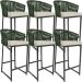 Kit 06 Banqueta Para Área Gourmet Cozinha Varanda Corda Náutica Sunset D04 Verde - Lyam Decor