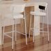 Kit 06 Banquetas Alta Bar Cozinha Sala De Jantar Aço Branco Kaira C01 Linho Palha Courino Preto - Lyam Decor
