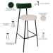 Kit 06 Banquetas Alta Bar Cozinha Sala De Jantar Milão L02 Facto Verde Musgo Linho Cru - Lyam Decor