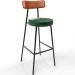 Kit 06 Banquetas Alta Bar Cozinha Sala Jantar Milão L02 Couríssimo Camel Facto Verde - Lyam Decor