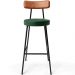 Kit 06 Banquetas Alta Bar Cozinha Sala Jantar Milão L02 Couríssimo Camel Facto Verde - Lyam Decor