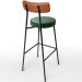 Kit 06 Banquetas Alta Bar Cozinha Sala Jantar Milão L02 Couríssimo Camel Facto Verde - Lyam Decor