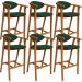 Kit 06 Banquetas Alta Cozinha Bancada Bar Sala de Jantar Fixa Cecília L02 Suede Verde Musgo - Lyam