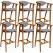 Kit 06 Banquetas Alta Para Cozinha Bancada Bar Sala de Jantar Fixa Cecília L02 Bouclê Cinza - Lyam