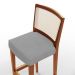 Kit 06 Banquetas Alta Para Cozinha Encosto em Tela Branco Zion L02 Suede Cinza - Lyam Decor