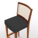 Kit 06 Banquetas Alta Para Cozinha Encosto em Tela Branco Zion L02 Suede Preto - Lyam Decor