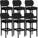 Kit 06 Banquetas Alta Para Cozinha Madeira Fixa Betta L02 Preto Facto Preto - Lyam Decor