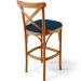 Kit 06 Banquetas Altas Cozinha Bancada Bar Sala Jantar Estofada Ávila L02 Suede Azul Marinho - Lyam