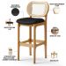 Kit 06 Banquetas Altas Para Cozinha Bancada Sala Tela Betta Fixa L02 Couríssimo Preto - Lyam