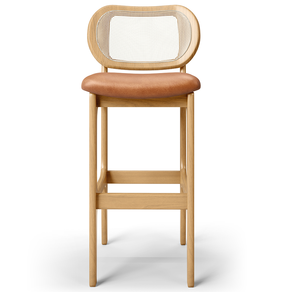 Kit 06 Banquetas Altas Para Cozinha Bancada Sala Tela Betta Fixa L02 Couríssimo Whisky - Lyam