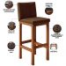 Kit 06 Banquetas Altas Para Cozinha Sala De Jantar Fixa Alya L02 Couríssimo Marrom - Lyam Decor