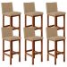 Kit 06 Banquetas Altas Para Cozinha Sala De Jantar Fixa Alya L02 Linho Bege Escuro - Lyam Decor