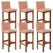 Kit 06 Banquetas Altas Para Cozinha Sala De Jantar Fixa Alya L02 Linho Rosê - Lyam Decor