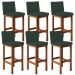 Kit 06 Banquetas Altas Para Cozinha Sala De Jantar Fixa Alya L02 Linho Verde Musgo - Lyam Decor
