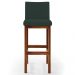 Kit 06 Banquetas Altas Para Cozinha Sala De Jantar Fixa Alya L02 Linho Verde Musgo - Lyam Decor