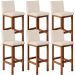 Kit 06 Banquetas Altas Para Cozinha Sala De Jantar Fixa Alya L02 Suede Bege - Lyam Decor