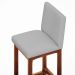 Kit 06 Banquetas Altas Para Cozinha Sala De Jantar Fixa Alya L02 Suede Cinza - Lyam Decor
