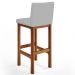 Kit 06 Banquetas Altas Para Cozinha Sala De Jantar Fixa Alya L02 Suede Cinza - Lyam Decor
