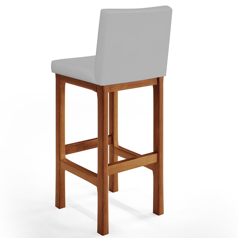 Kit 06 Banquetas Altas Para Cozinha Sala De Jantar Fixa Alya L02 Suede Cinza - Lyam Decor