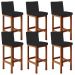 Kit 06 Banquetas Altas Para Cozinha Sala De Jantar Fixa Alya L02 Suede Preto - Lyam Decor