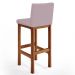 Kit 06 Banquetas Altas Para Cozinha Sala De Jantar Fixa Alya L02 Suede Rosê - Lyam Decor