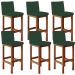 Kit 06 Banquetas Altas Para Cozinha Sala De Jantar Fixa Alya L02 Suede Verde Musgo - Lyam Decor