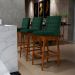 Kit 06 Banquetas Altas Para Cozinha Sala De Jantar Fixa Mila L02 Bouclê Verde - Lyam Decor