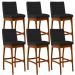 Kit 06 Banquetas Altas Para Cozinha Sala De Jantar Fixa Mila L02 Facto Preto Fosco - Lyam Decor