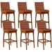 Kit 06 Banquetas Altas Para Cozinha Sala de Jantar Fixa Mila B04 Couríssimo Camel - Lyam Decor