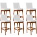 Kit 06 Banquetas Altas Para Cozinha Sala de Jantar Fixa Mila B04 Facto Branco Fosco - Lyam Decor