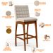 Kit 06 Banquetas Altas Para Cozinha Sala de Jantar Fixa Mila B04 Linho Cru - Lyam Decor