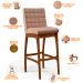 Kit 06 Banquetas Altas Para Cozinha Sala de Jantar Fixa Mila B04 Linho Rosê - Lyam Decor