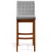 Kit 06 Banquetas Altas Para Cozinha Sala de Jantar Fixa Mila L02 Facto Cinza Metalizado - Lyam Decor