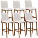 Kit 06 Banquetas Altas Para Cozinha Sala de Jantar Fixa Zoe B04 Bouclê Cru - Lyam Decor