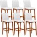Kit 06 Banquetas Altas Para Cozinha Sala de Jantar Fixa Zoe B04 Facto Branco - Lyam Decor
