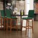 Kit 06 Banquetas Altas Para Cozinha Sala de Jantar Fixa Zoe B04 Facto Verde Musgo - Lyam Decor