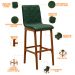 Kit 06 Banquetas Altas Para Cozinha Sala de Jantar Fixa Zoe B04 Facto Verde Musgo - Lyam Decor