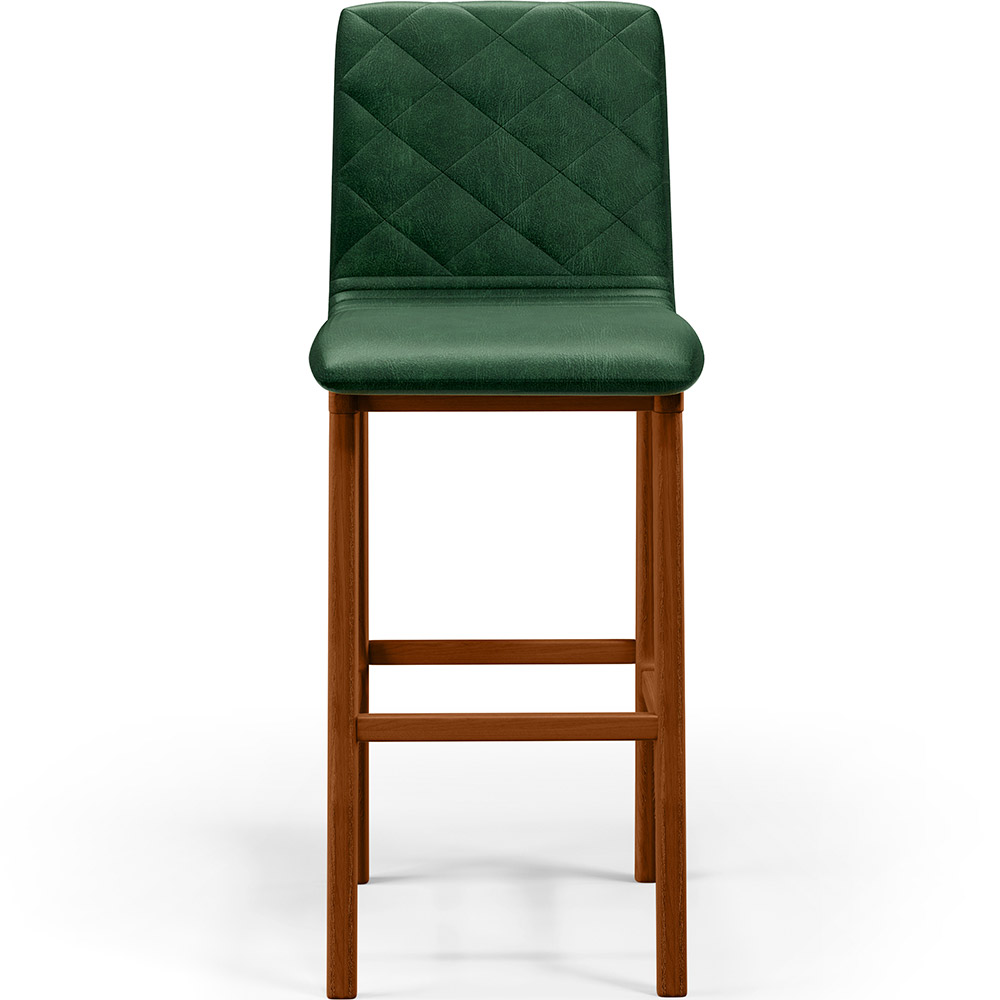 Kit 06 Banquetas Altas Para Cozinha Sala de Jantar Fixa Zoe B04 Facto Verde Musgo - Lyam Decor