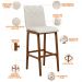 Kit 06 Banquetas Altas Para Cozinha Sala de Jantar Fixa Zoe B04 Linho Champagne - Lyam Decor