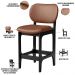Kit 06 Banquetas Baixa Bar Cozinha E Sala De Jantar Fixa Betta L02 Preto Couríssimo Marrom - Lyam Decor