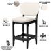 Kit 06 Banquetas Baixa Bar Cozinha E Sala De Jantar Fixa Betta L02 Preto Linho Cru - Lyam Decor